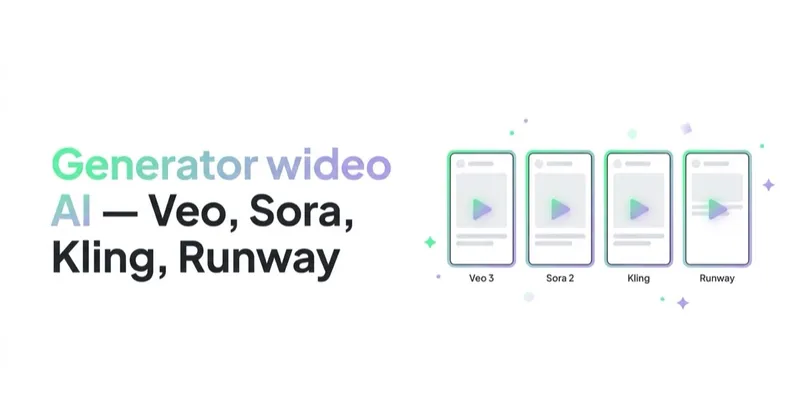Generator wideo AI: Veo 3, Sora 2, Kling, Runway — który wybrać do reklam w 2026?