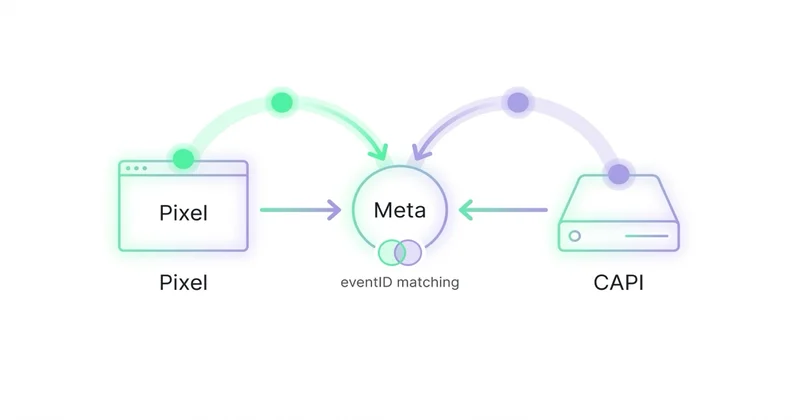 Architektura dual tracking: Pixel (browser) + CAPI (server) z eventID dedup do Meta