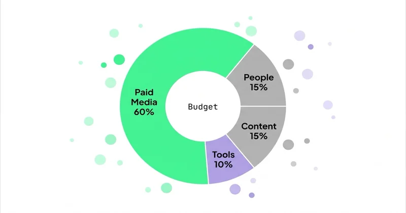 Alokacja budżetu marketingowego: Paid Media 60%, People 15%, Content 15%, Tools 10%